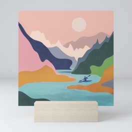 River Canyon Kayaking Mini Art Print