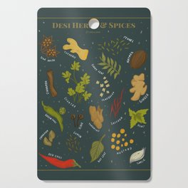 Desi Herbs and Spices Cutting Board