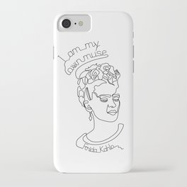 Frida Kahlo continuous line art print iPhone Case