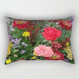 Vivid Bouquet Floral Arrangement Brightly Colored Rectangular Pillow