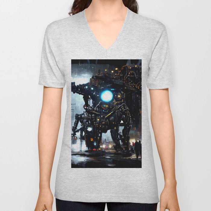 Robo-City V Neck T Shirt