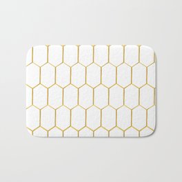 Long hexagon geometric honeycomb pattern Bath Mat