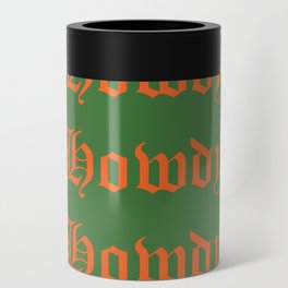Old English Howdy Green and Orange Can Cooler