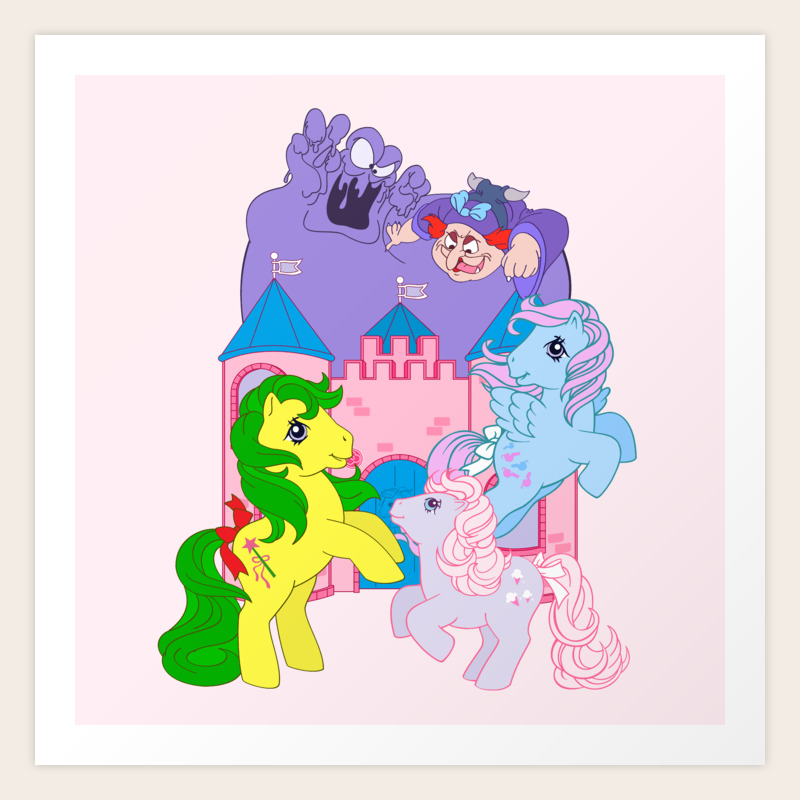 G1 My Little Pony 1986 Movie Characters Art Print By Gertee Society6
