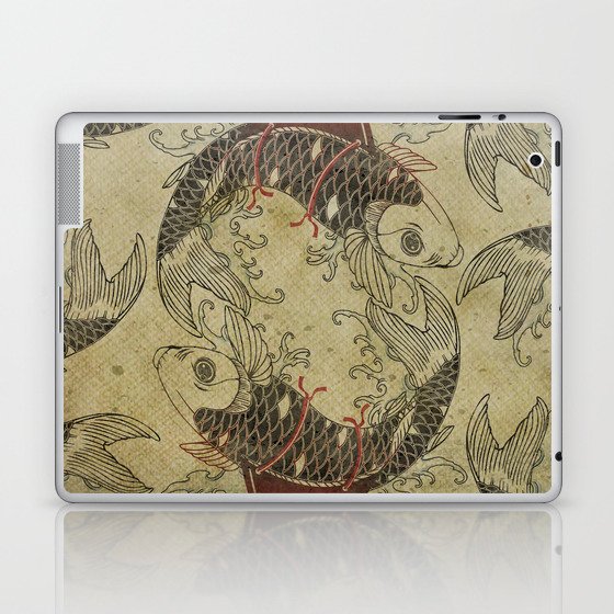 ying and yang shark fin goldfish Laptop & iPad Skin