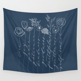 Fruit of the Spirit blue Wall Tapestry