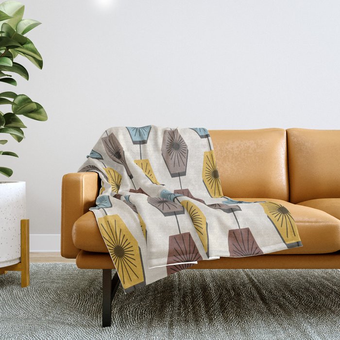Mid Century Modern Pattern Throw Blanket