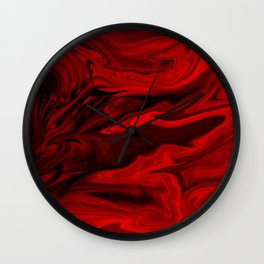 Blood Red Marble Wall Clock