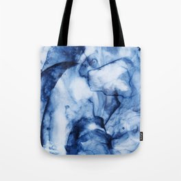 Blue Watercolor/Marble Tote Bag