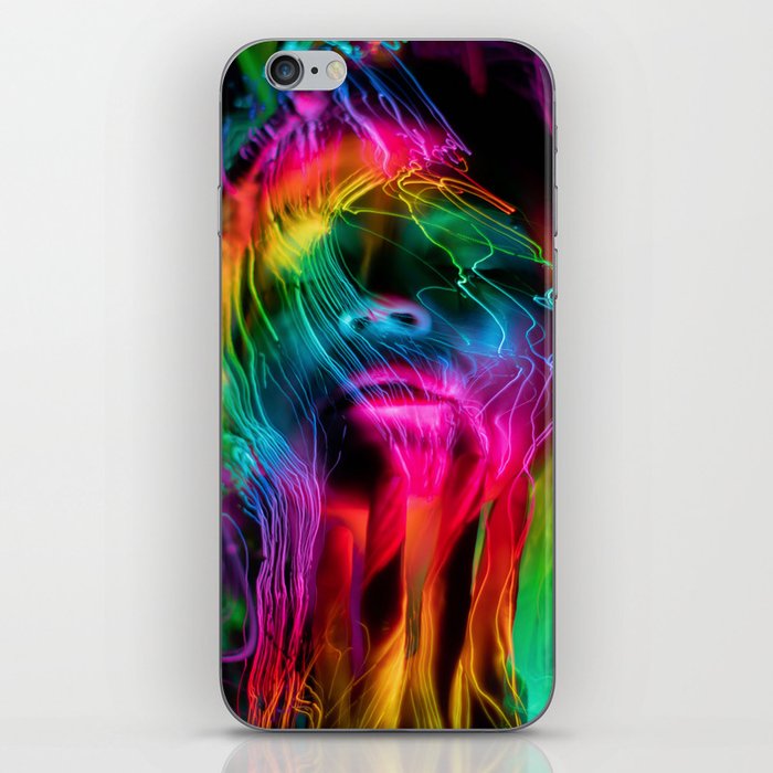 A Colorful Face Glowing iPhone Skin