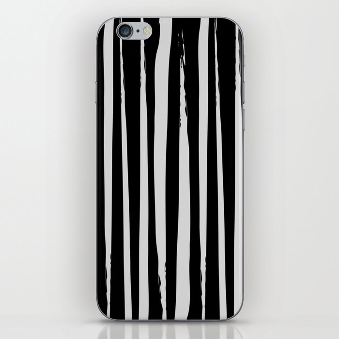 Cebra - Black and White Summer Retro Ink Stripes Design iPhone Skin
