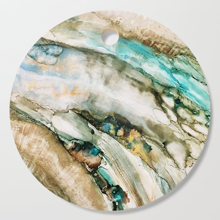 Teal Turquoise Geode Cutting Board