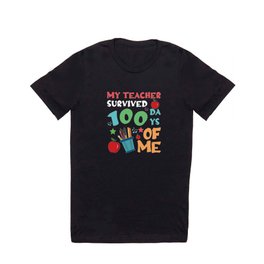 Days Of School 100th Day 100 Teacher Survived T Shirt