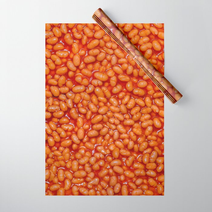 Baked Beans in Red Tomato Sauce Food Pattern  Wrapping Paper
