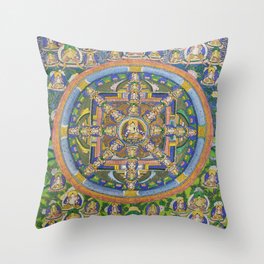 Buddhist Mandala Thangka Throw Pillow