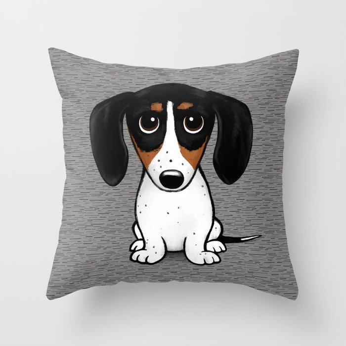 Piebald Dachshund | Cute Wiener Dog Puppy Throw Pillow
