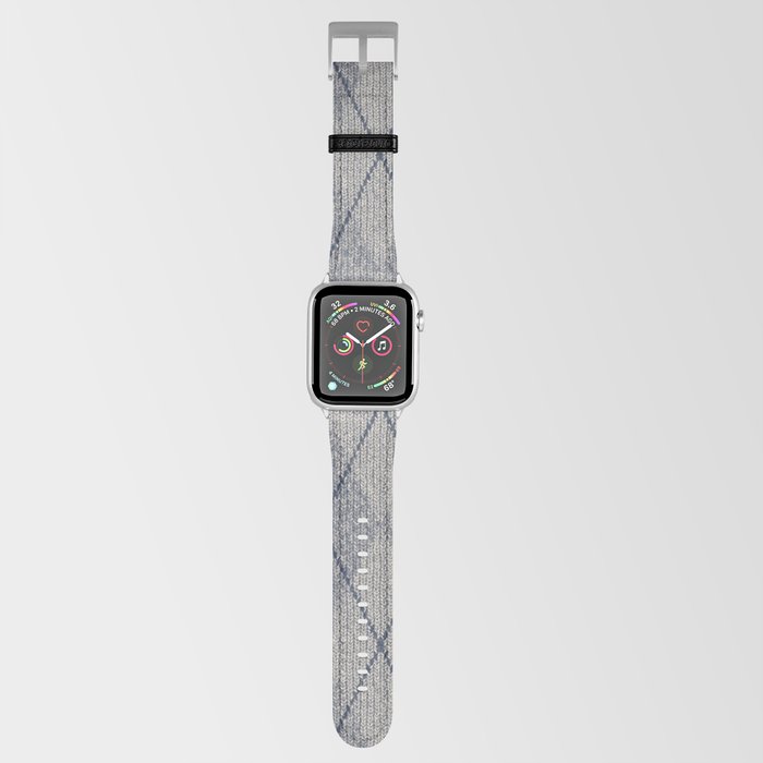 Grey Argyle Sweater Apple Watch Band