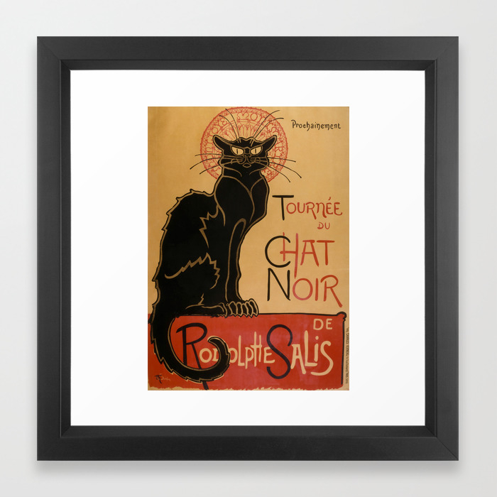 Le Chat Noir The Black Cat Poster By Theophile Steinlen Framed Art