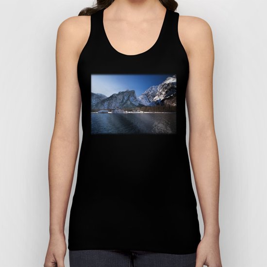 Koenigssee Lake with St. Bartholomew's Church - Mountains and Lake Unisex Tank Top