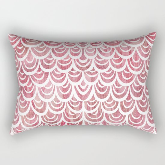 Watercolor Mermaid Rosy Garnet Rectangular Pillow