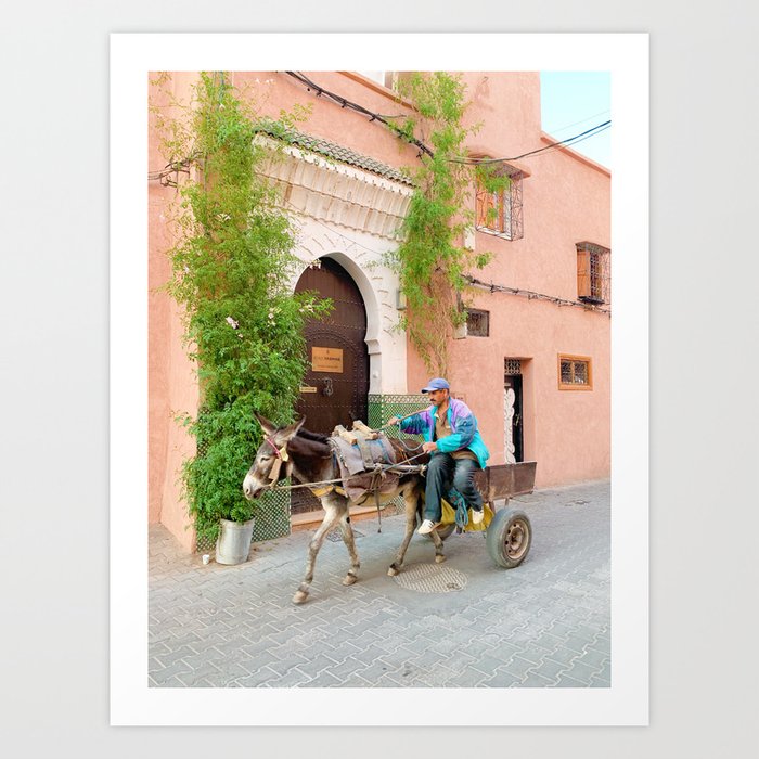 Donkey Cart in Marrakesh, Morocco Art Print