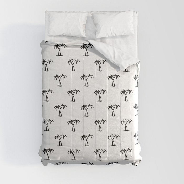 Black Palm Trees Pattern Comforter