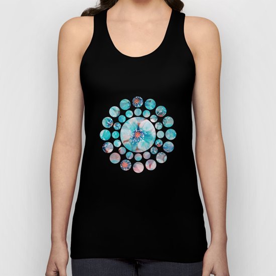 Flowers from Pink to Turquoise Unisex Tank Top