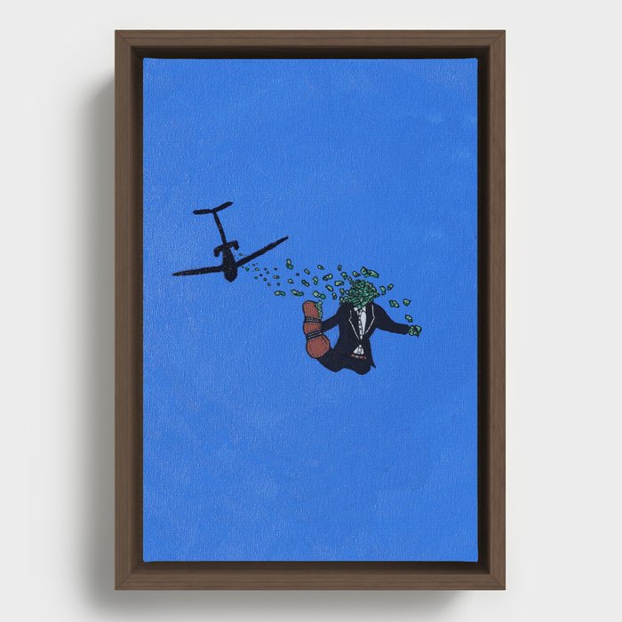 DB Cooper Modern Airplane Skydive Suit Framed Canvas