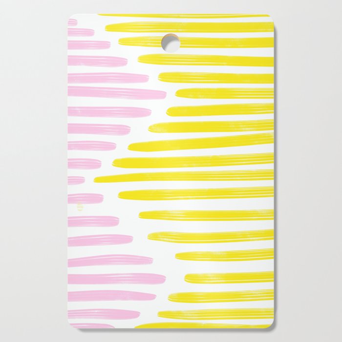 Yellow&Pink Stripes Cutting Board