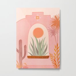 El Sol Sunrise Desert Landscape Metal Print | Curated, Outdoors, Landscape, Summer, Scene, Southwest, Desert, Whimsical, Rustic, Plants 