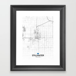 Stillwater, Oklahoma, United States - Light City Map Framed Art Print