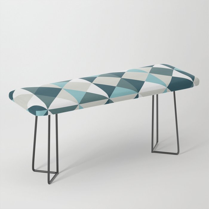 Geometrical gingham checked blue Bench