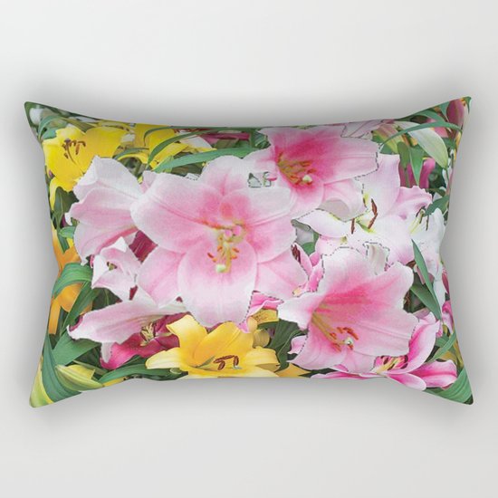 SPRING LILIES FLOWER GARDEN MEDLY Rectangular Pillow