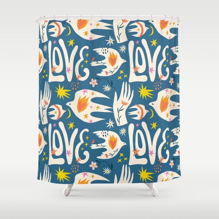 Love and Peace Doves Shower Curtain