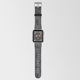 Dark Grey And Blue Silhouettes Of Vintage Nautical Pattern Apple Watch Band