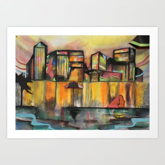 Pop Canary Wharf Art Print
