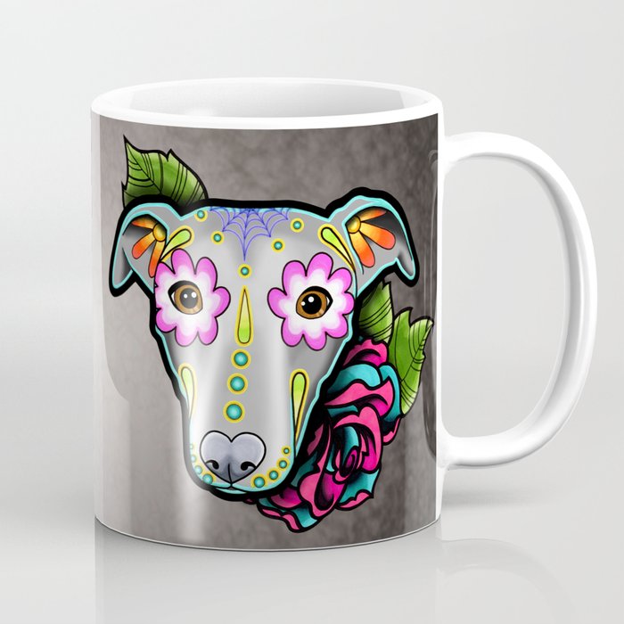 Greyhound Whippet Day of the Dead Sugar Skull Dog Coffee Mug