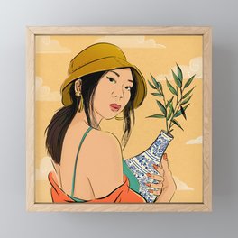 Girl with the Porcelain Vase Framed Mini Art Print