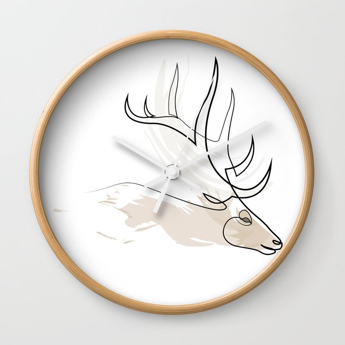 Elk Line Wall Clock