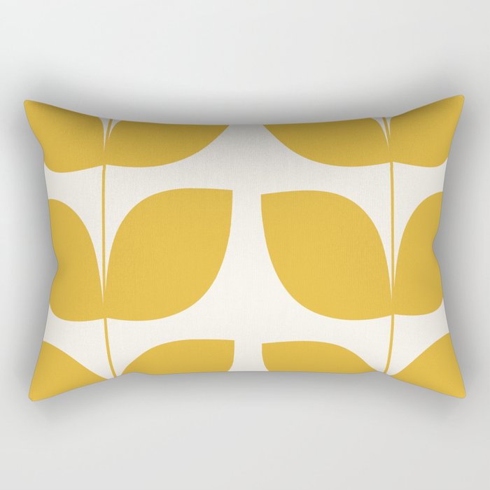 Mid Century Modern Leaves Yellow #society6 #buyart  Rectangular Pillow