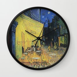 Cafe' Terrace at Night by Vincent Van Gogh Wall Clock