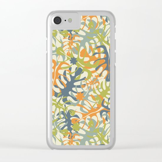 Summer tropical leaves Clear iPhone Case