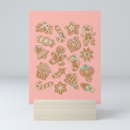 Gingerbread Cookies Pink Mini Art Print