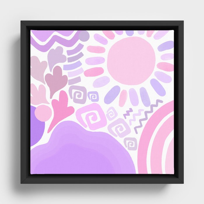 Pink and purple nature Framed Canvas
