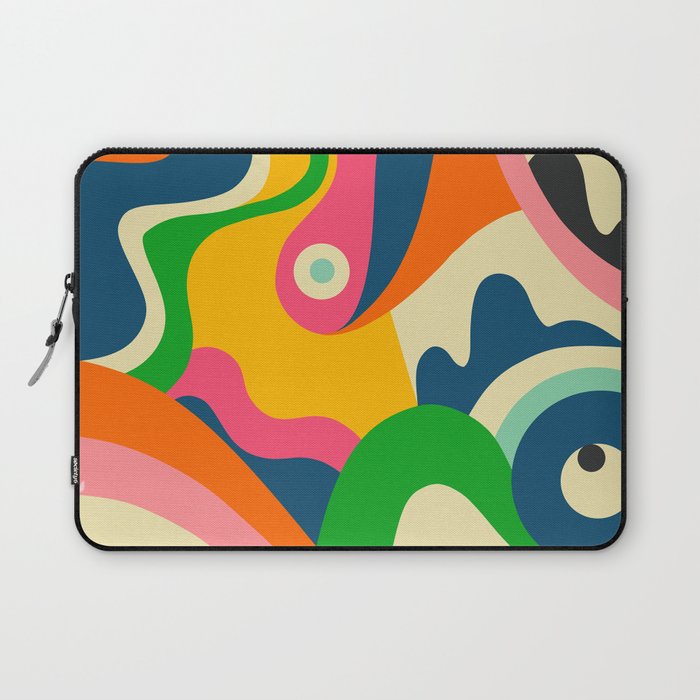 Colorful Mid Century Abstract  Laptop Sleeve