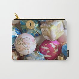 Pink & Blue Christmas - Collection of Holiday Ornaments Carry-All Pouch | Schematacraft, Color, Holidaydecoration, Digital, Holidays, Festive, Sarahjohnafana, Alloverpattern, Modern, Gold 