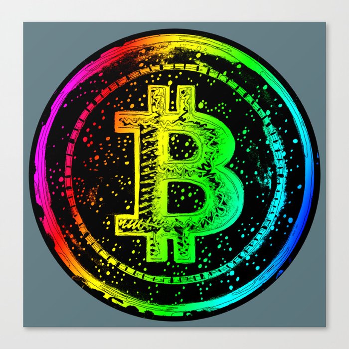Bitcoin Rainbow Canvas Print