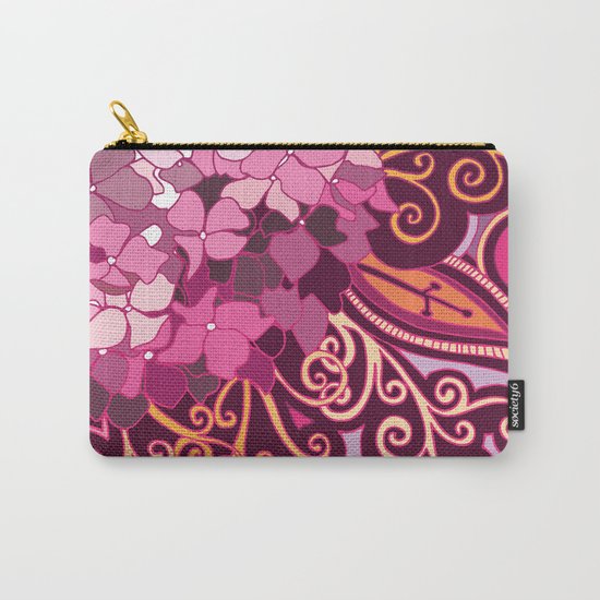 zentangle inspired Hortensia_rose pink doodle Carry-All Pouch