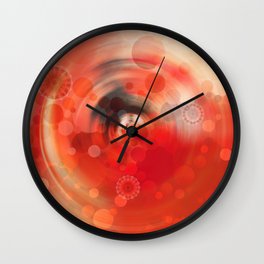 Victory Dance - Red And Black Abstract Art Wall Clock