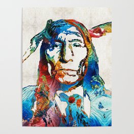 Native American Art - Warrior - By Sharon Cummings Poster